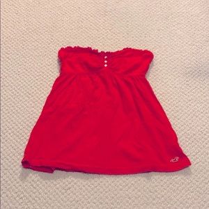 Hollister Red Tube Top Flowy Shirt Size Medium